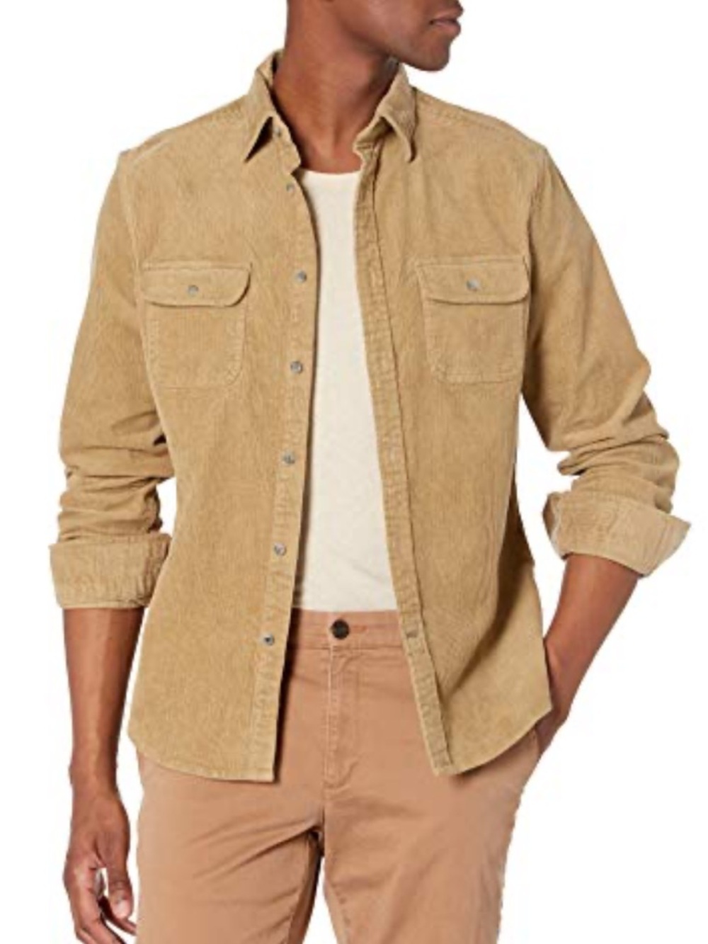 NWOT Nautica Men's Corduroy Shirt Jacket in Tan Long Sleeves Size 2XL - Picture 3 of 11